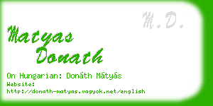 matyas donath business card